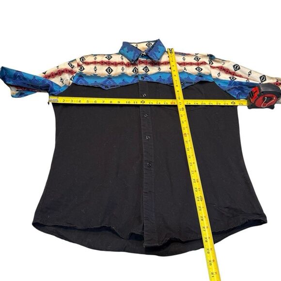 VINTAGE 90S WILD WEST DESIGN AZTEC SOUTHWEST WESTERN SHIRT L USA - Picture 11 of 11